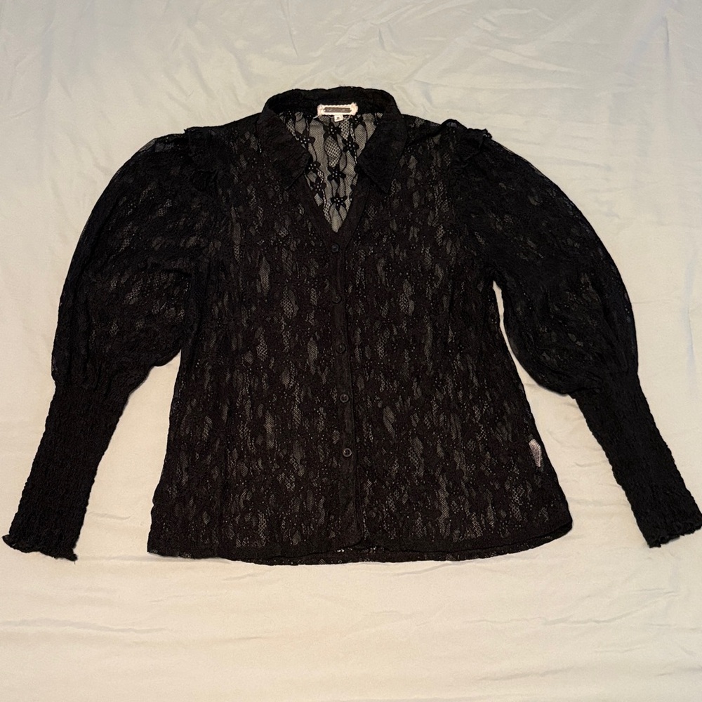 Chic Black Lace Blouse for Women